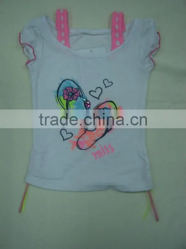 SHINNY POPULAR GIRL T-SHIRT WITH NEW DESIGN IN 2014