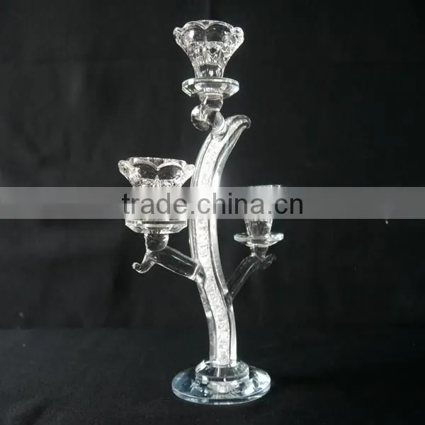 new type crystal candle holder centerpieces inside have small diamond on pillar