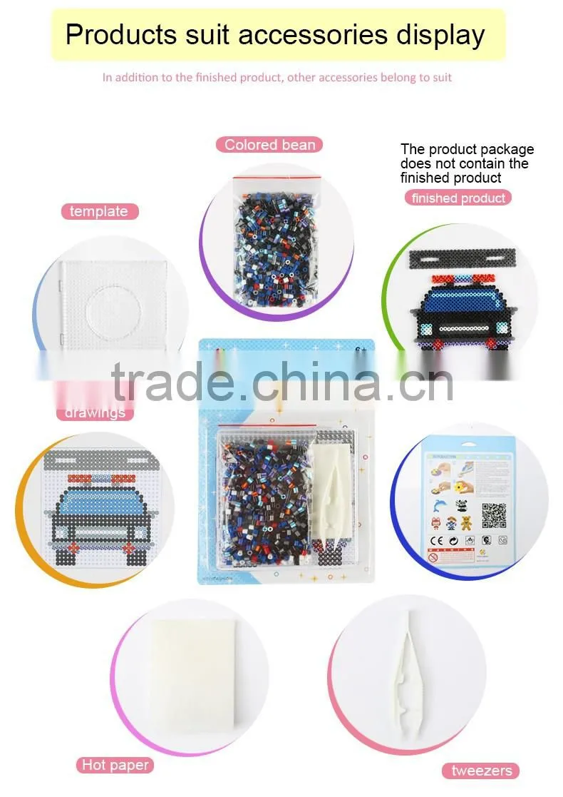 Diyfashion 5mm hama perler beads set with puzzle iron paper and twezzer perler beads toys for kids 18016