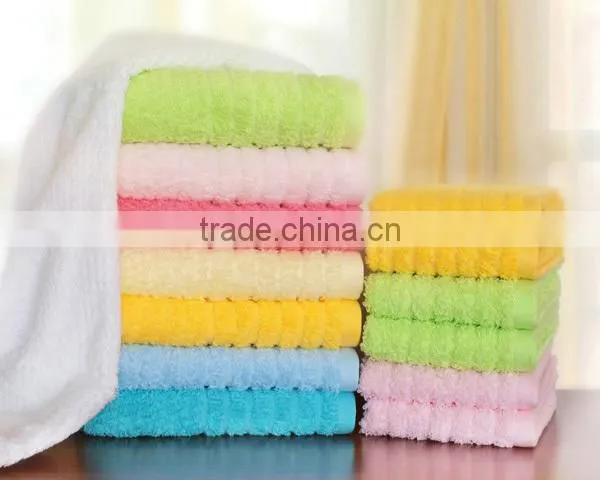 Solid Color Stripe Dobby Border Luxury Towel Set
