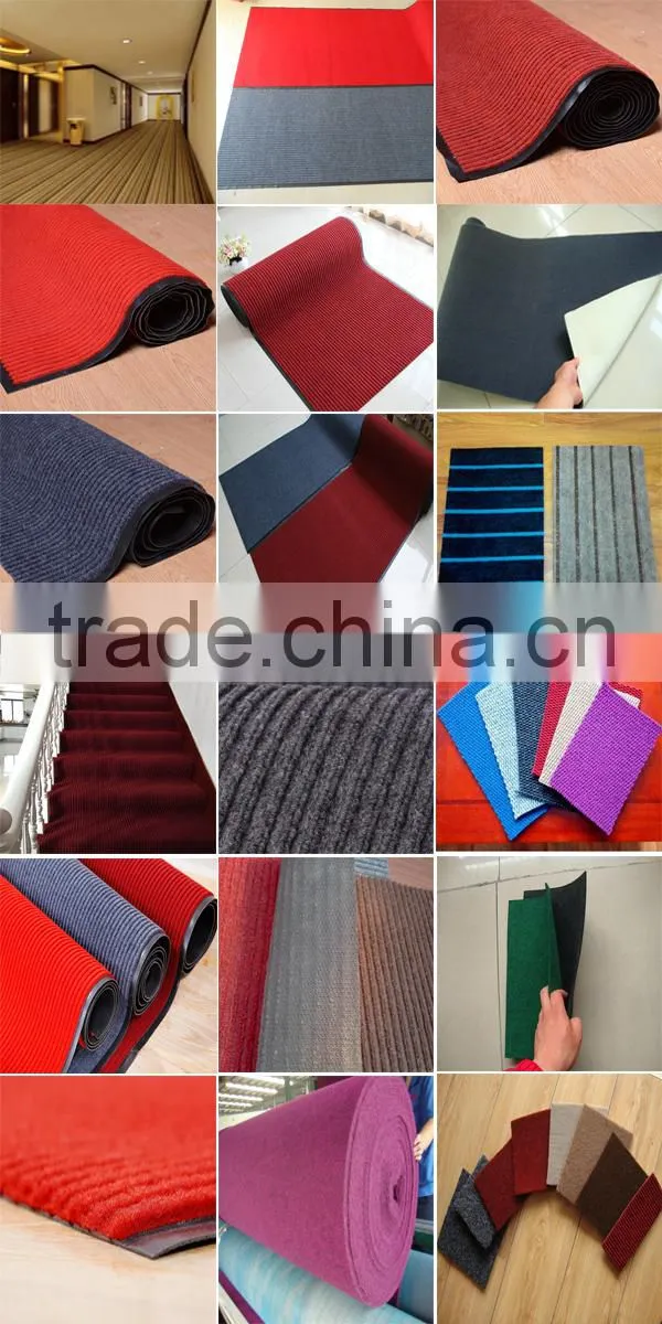 Red Gray Blue Green Color Plain Shaggy Stripe Jacquard Exhibition/Hotel 100% PE Carpet 1-4m Width