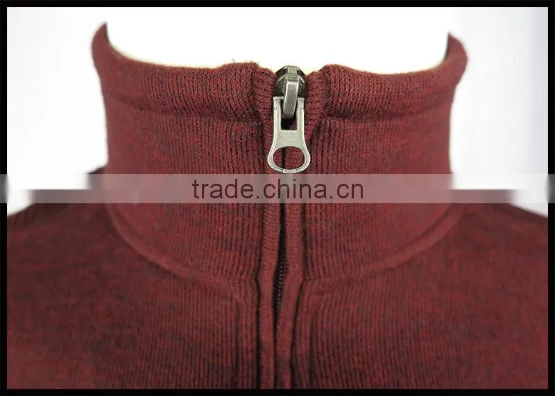201503005044 Men's Purplish Red 100% Cotton Jacket With Knit Jacket Cuffs