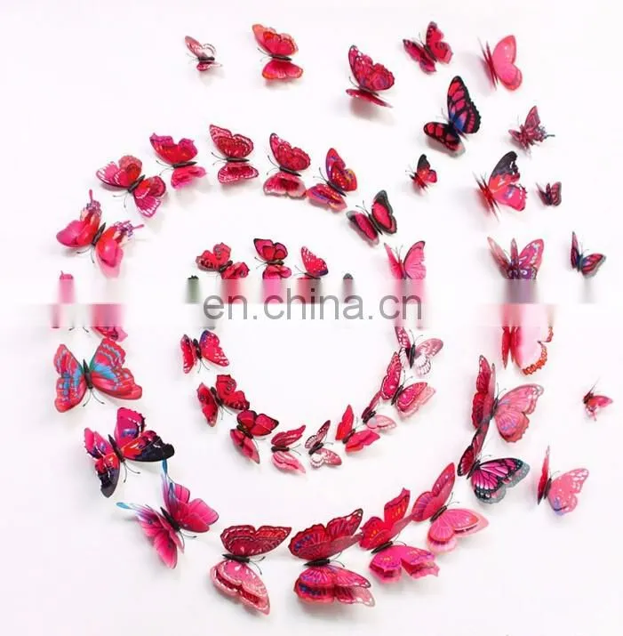 Wholesale High Quality 3D Double Butterfly PVC Wall Sticker Home Decoration