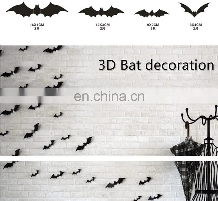 3D Halloween Theme Bats Window/Wall Sticker Halloween Decoration Home Decoration