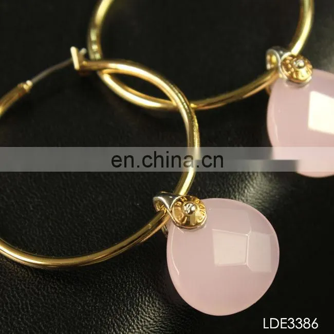 square beryl gold plated earrings finding clip