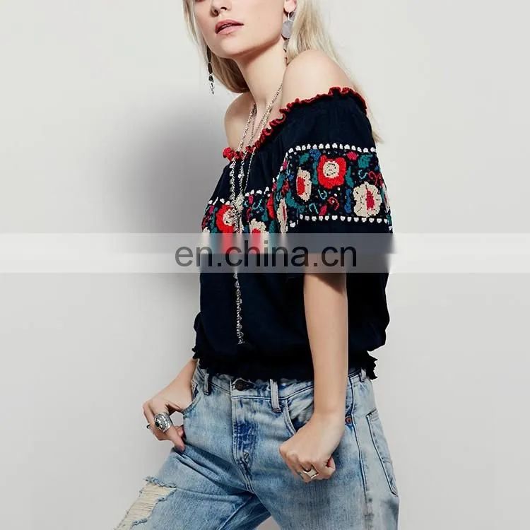 OEM service supply type short sleeve tshirt embroidery women summer cotton t-shirts