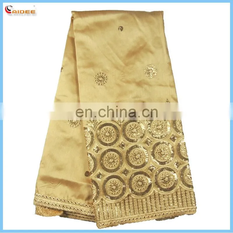 nicest yellow African george lace for garment new design for women dress B2015090844