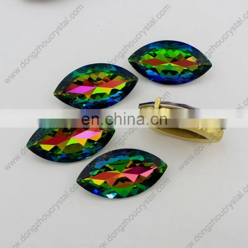 Pujiang dongzhou crystal 112# color navette crystal stone for garment