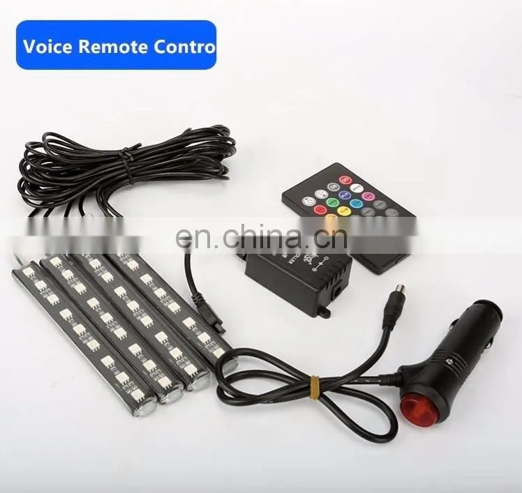 Car styling Wireless Remote/Music/Voice Control Interior Floor Foot Decoration Light Cigarette LED Atmosphere RGB