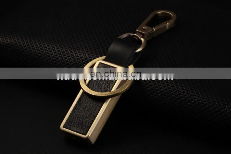 fashion led light compass designer leather keychains
