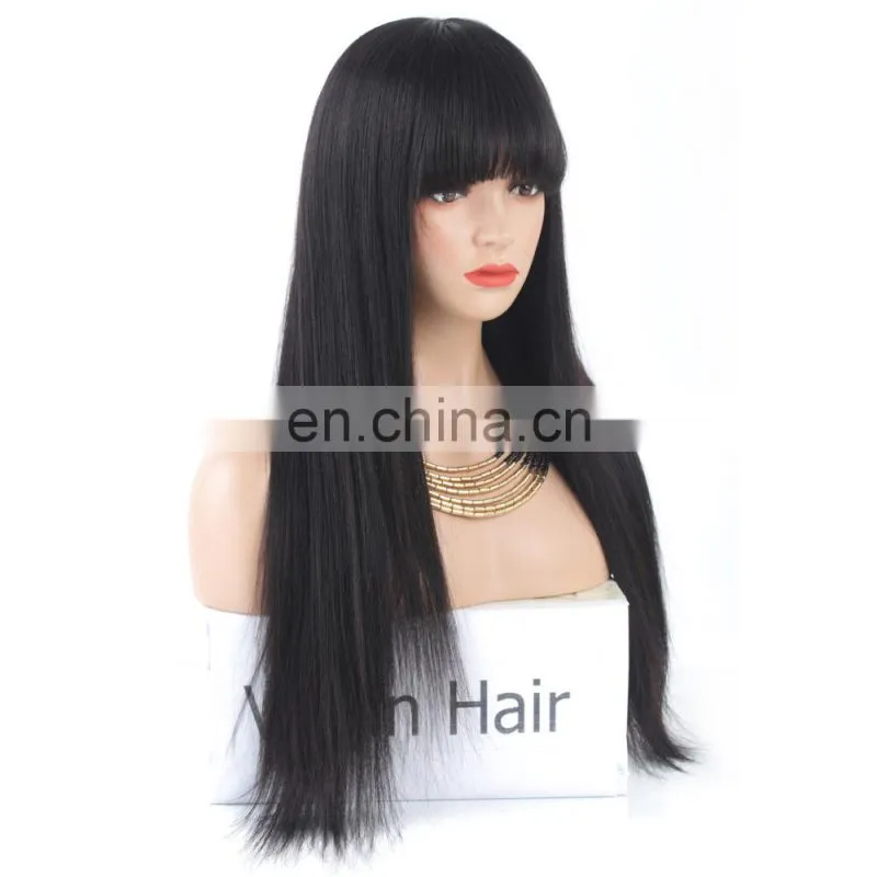 Brazilian human hair lace front wigs with bangs