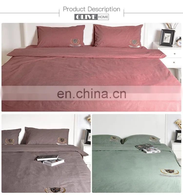 100% Cotton Soild Color Comforter Quilt Set Bed Sheet Cover Sets Queen Size Home Bedding Sets