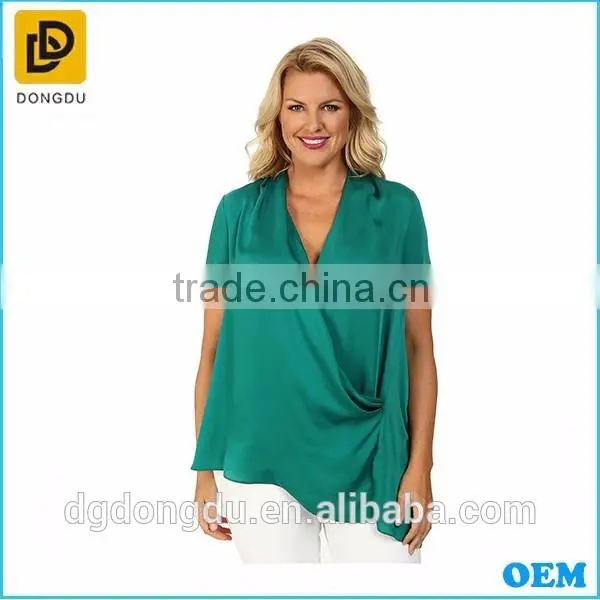 Custom Wholesale Cheap Clothing Good Quality Ladies Plus Size Casual Blouse