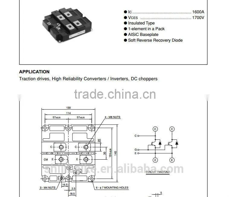 CM1600HC CM1600HC-34H HIGH POWER SWITCHING USE INSULATED TYPE