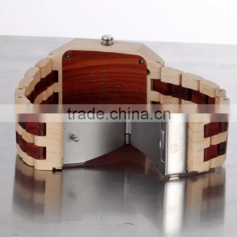 sandal wood men work luxury watch with calendar