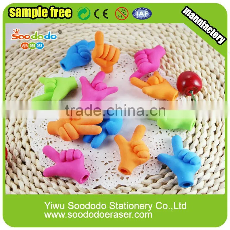 clay fancy pencil finger shaped eraser cap