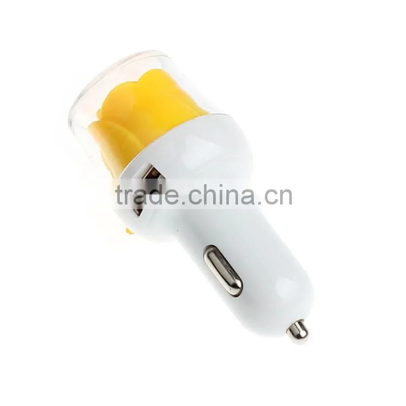 Rapid Auto Vehicle Micro USB Car Charger Adaptor For Cell Phone with LED rose flower