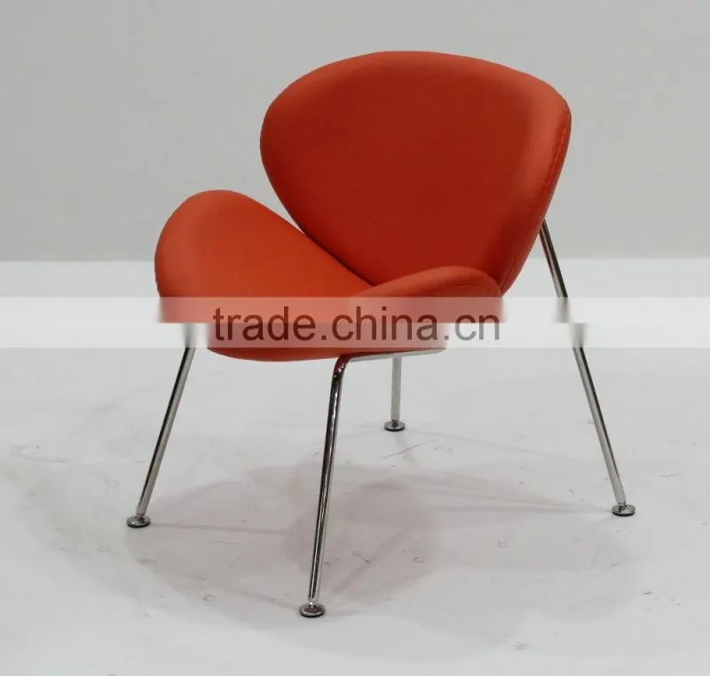 replica fiberglass/plywood stainless steel frame fabric Pierre Paulin Style Orange Slice Chair