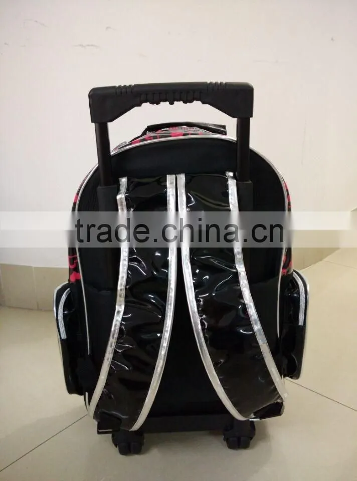 Teenage girls material school trolley bag