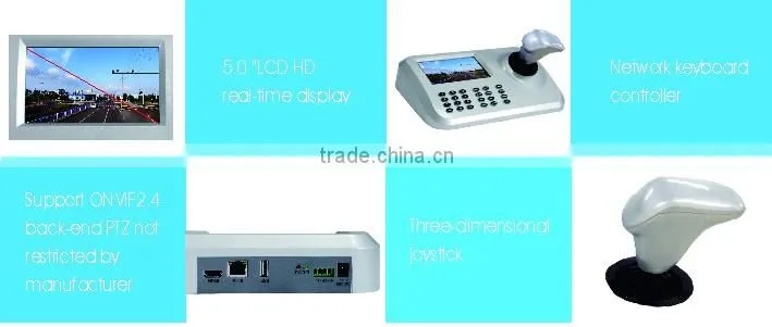 Network High Speed Dome Camera 3D Joystick 5.0" HD LCD Display IP PTZ Keyboard Controller