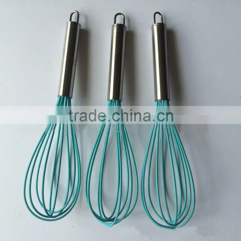 In stock Hot-selling cheap kitchen egg whisks 6inch hand egg beater mixing silicone egg whisk manual egg beater 47G