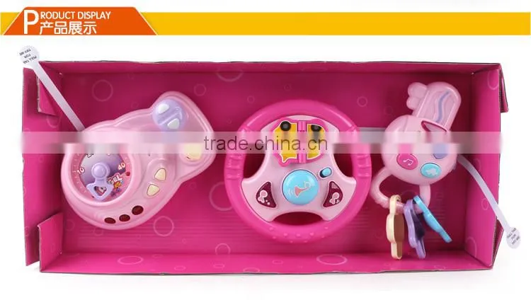 Eco-friendly plastic baby toy educational car with steering wheel MT801039