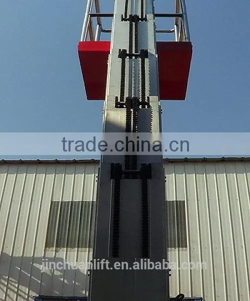 mobile hydraulic electronic single mast aluminum alloy lift platform/table/ladder