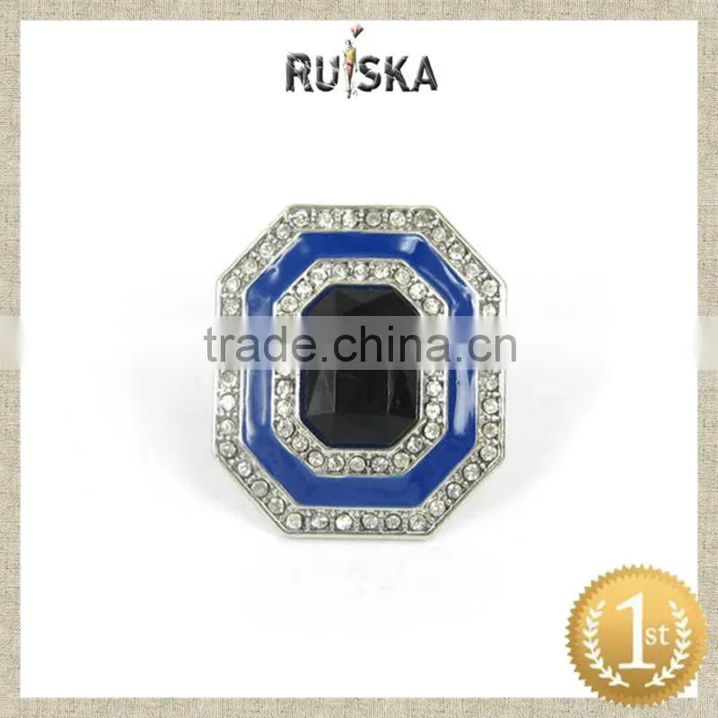 SQUARE GEMSTONE RINGS,MANY SMALL BALL CRYSTALS RING