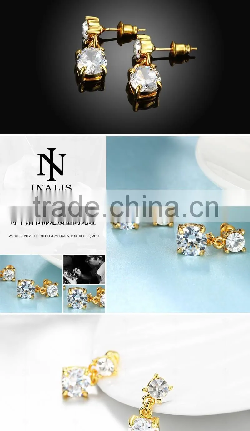 Fine Jewelry Hanging Women's Wedding Shining Earrings