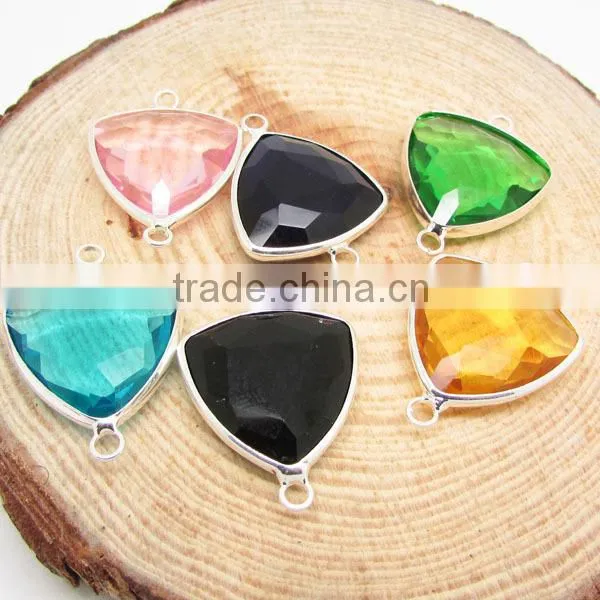 JFG0504 Wholesale crystal gemstone bezel square connectors