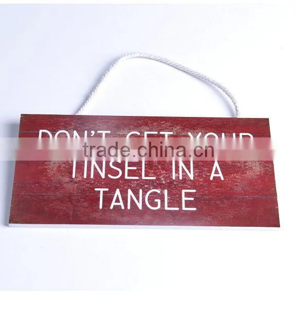 2014 new design square shaped Christmas theme hang plaque