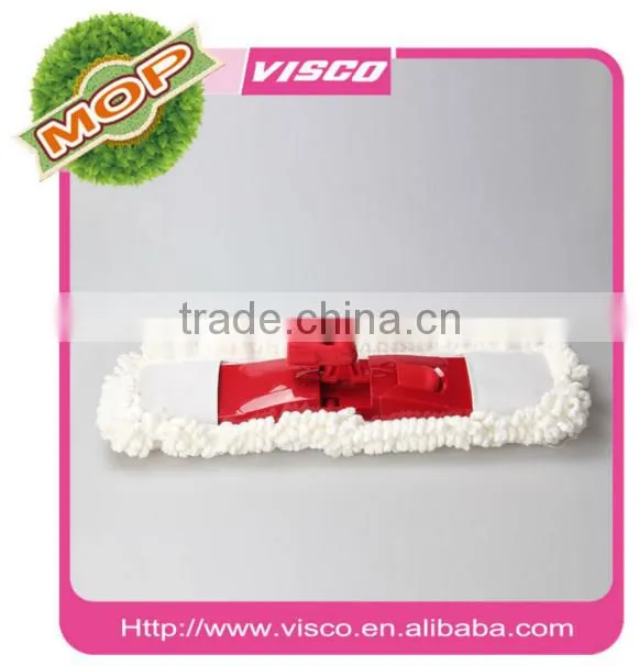 quickly dry micro fiber and ABS flat 45 cm lobby mop with ss telescopic pole