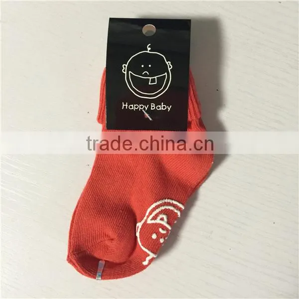 Smiley face socks for kids, rubber soles socks for baby