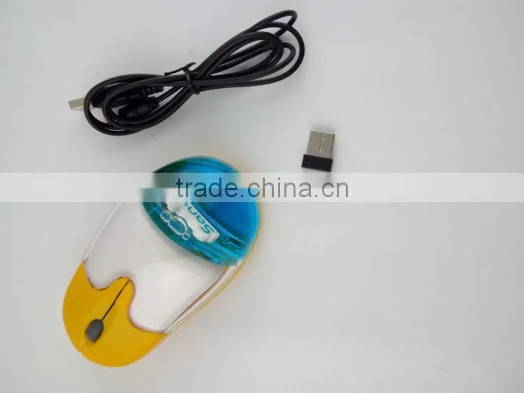 Computer Gift 2.4G Rechargeable Wireless Liquid Aqua Mouse with usb mini receiver