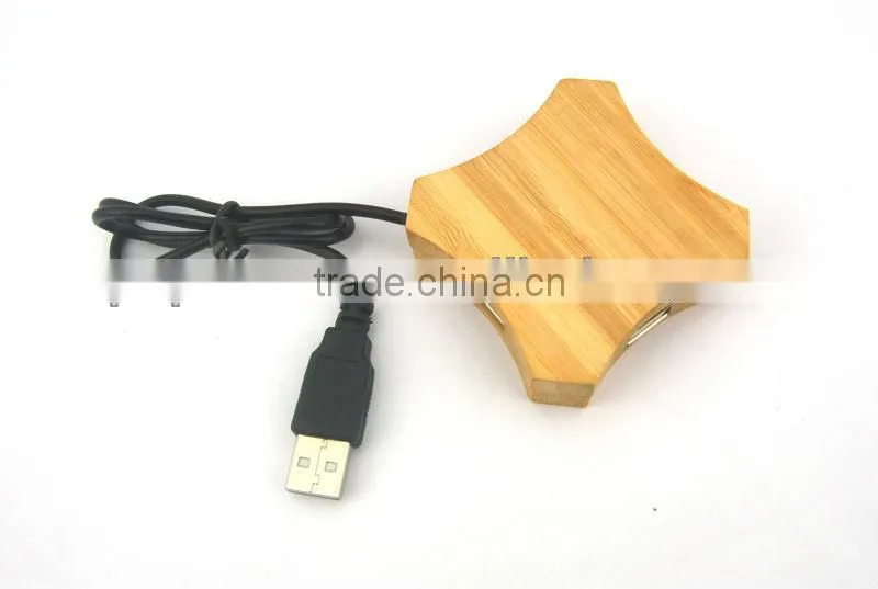 new promotion gifts bamboo flower usb hub 2.0