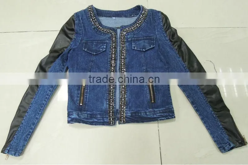 Latest fashion low price of jeans women jacket