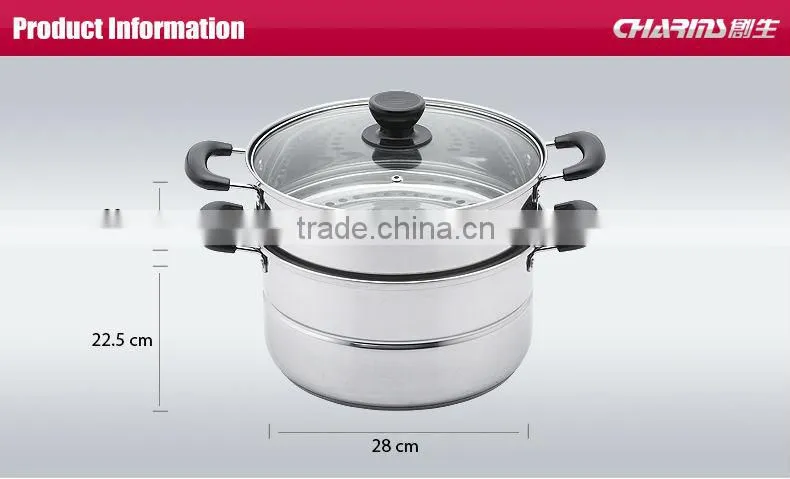 Charms double layer steamer pot CK03 CE FDA SGS