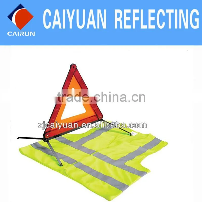 CY Reflector Warning Triangle Safety Vest Kit