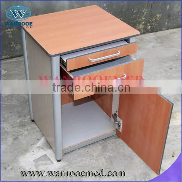 BC010E with Over bed Table Wooden bedside locker