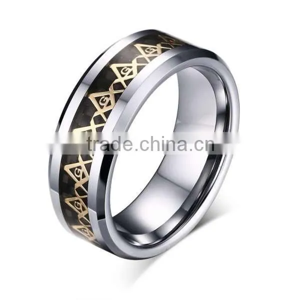 Vintage logo engraving masonic ring, generous masonic logo men's rings