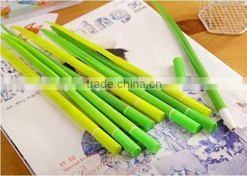 2014 hot custom green grass leaf silicone pen
