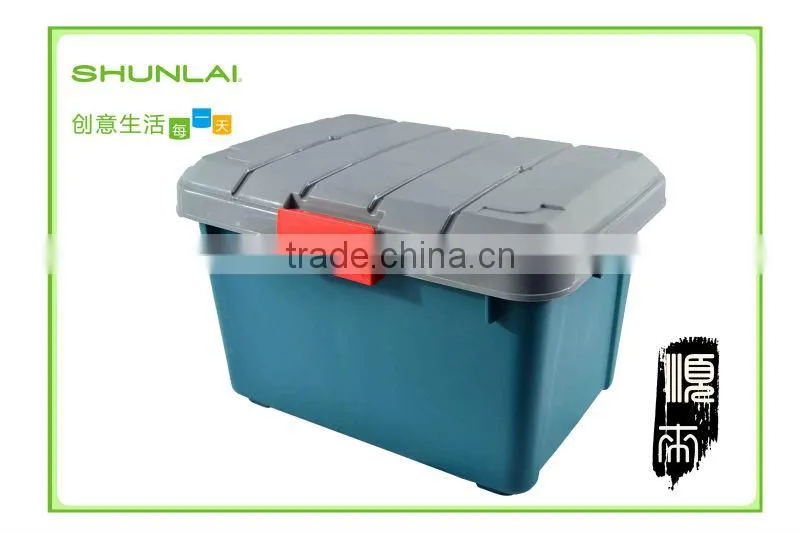 Portable plastic tool boxes with hardware