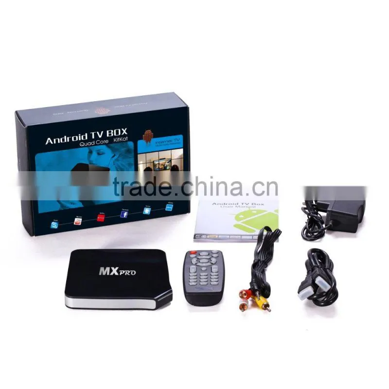 Quad core android tv box full hd 1080p H.265 android tv box 4.4.2