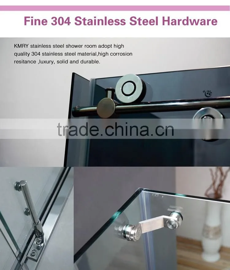 Walk-in 8/10mm Stainless Steel Glass shower compartment KD8006