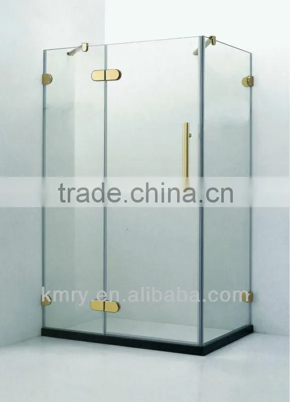 Hot! Rectangle Golden Hinge Glass Shower Enclosures(KK3302)