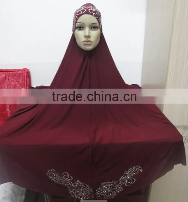 H302 new style big size hijab with stones,no stiff on front,pray hijab