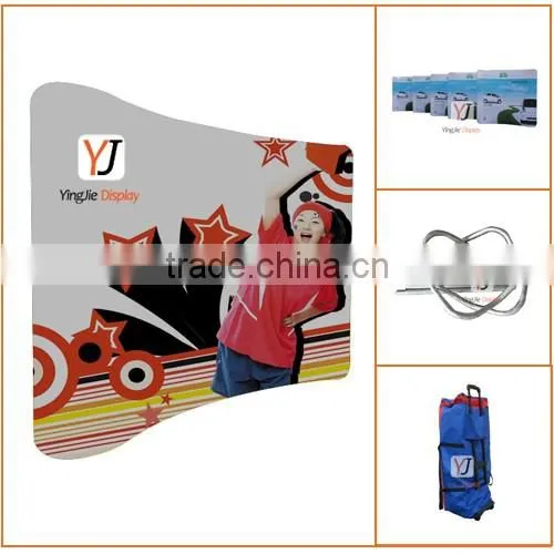 Tension fabric display, stretch fabric wall display rack
