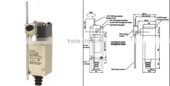 CNGAD 10A general electric limit switch(mini limit switch,micro switch)(HL-5050)