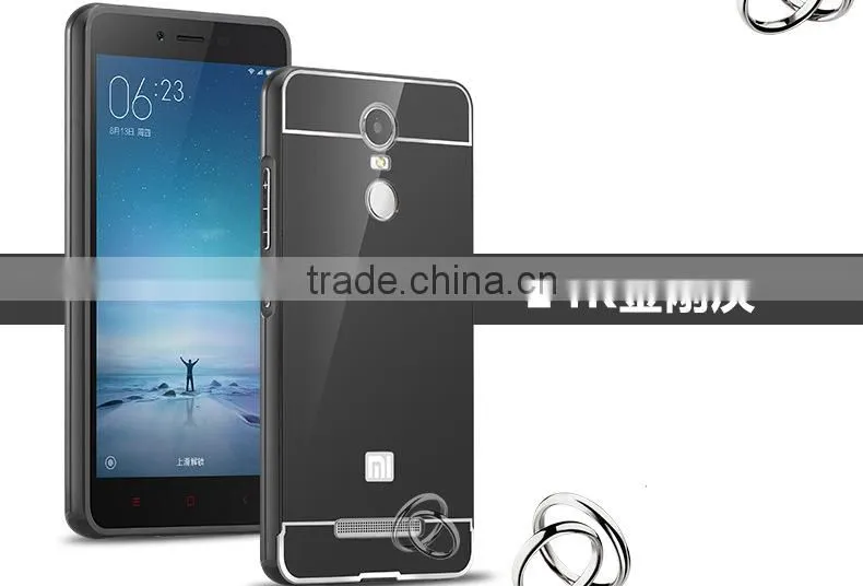 Luxury Mirror Cover Metal Aluminum Bumper Phone Case For Xiaomi For Redmi Note 3