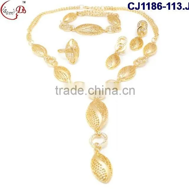 CJ1186-22 China supplier latest design top grade quality 18k african jewelry sets dubai